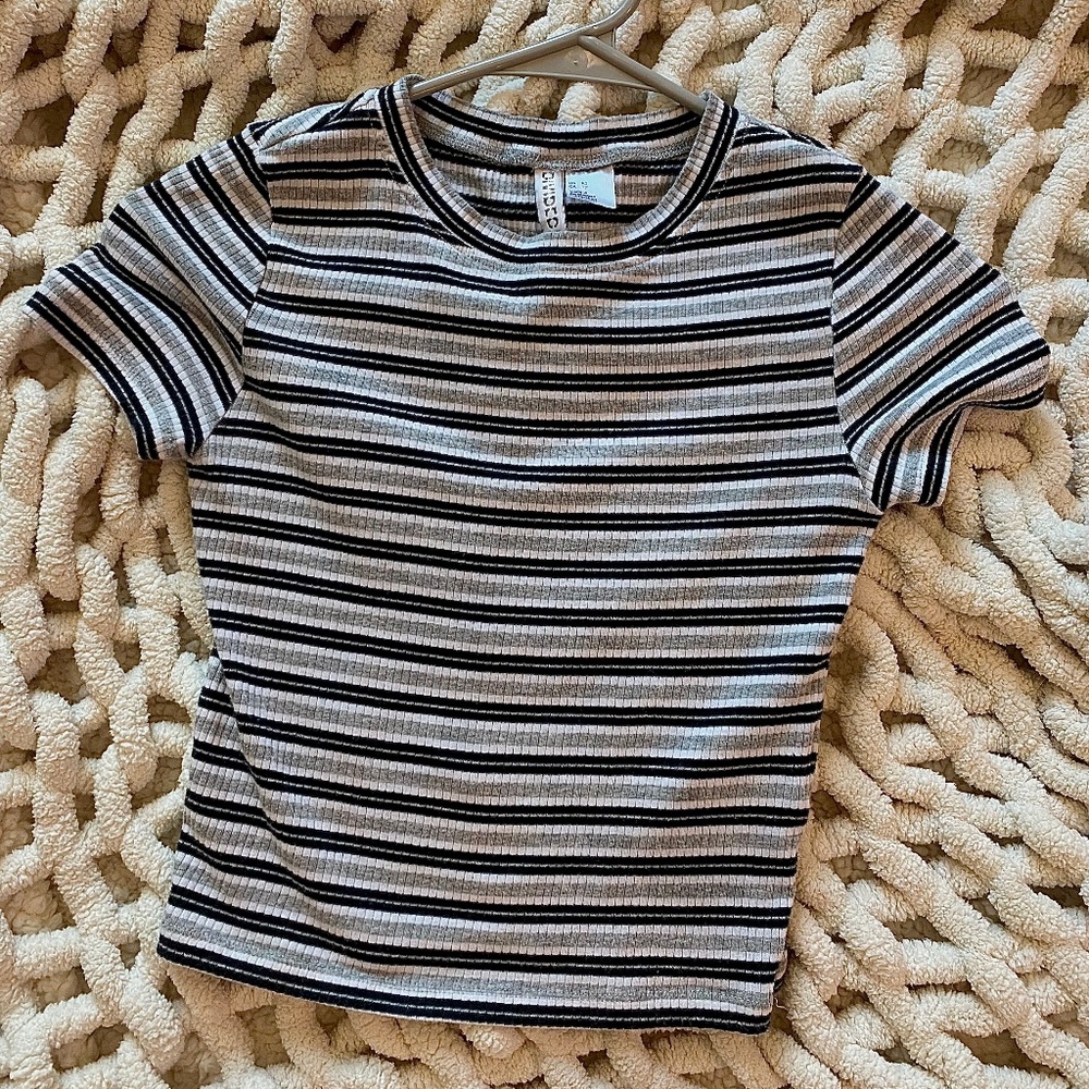 H&M striped crop top